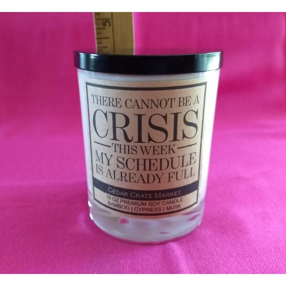 Cedar Crate Market Candle Premium Soy Wax There Cannot Be A Crisis This Week NEW